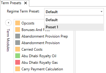 Selecting a preset